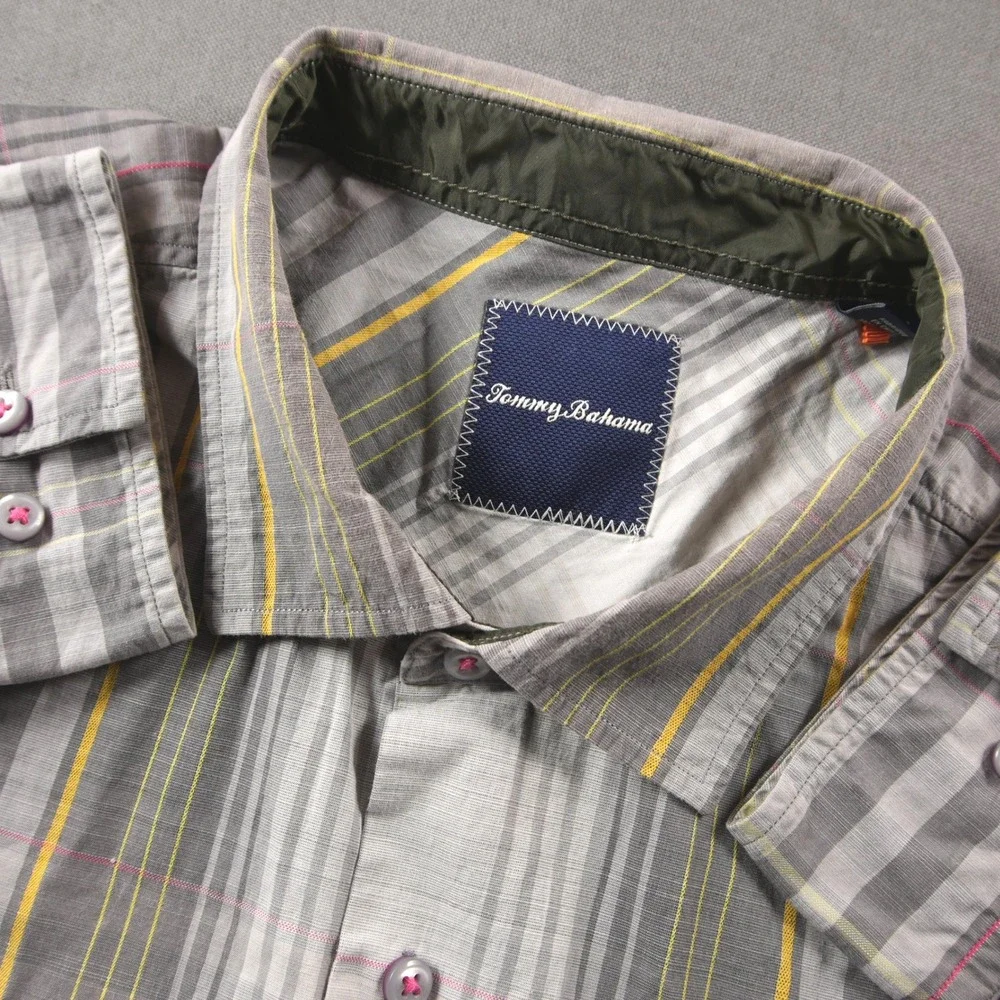 Tommy Bahama Stripe Long Sleeve Men Shirt XXL Vacation Retro Resort Coastal